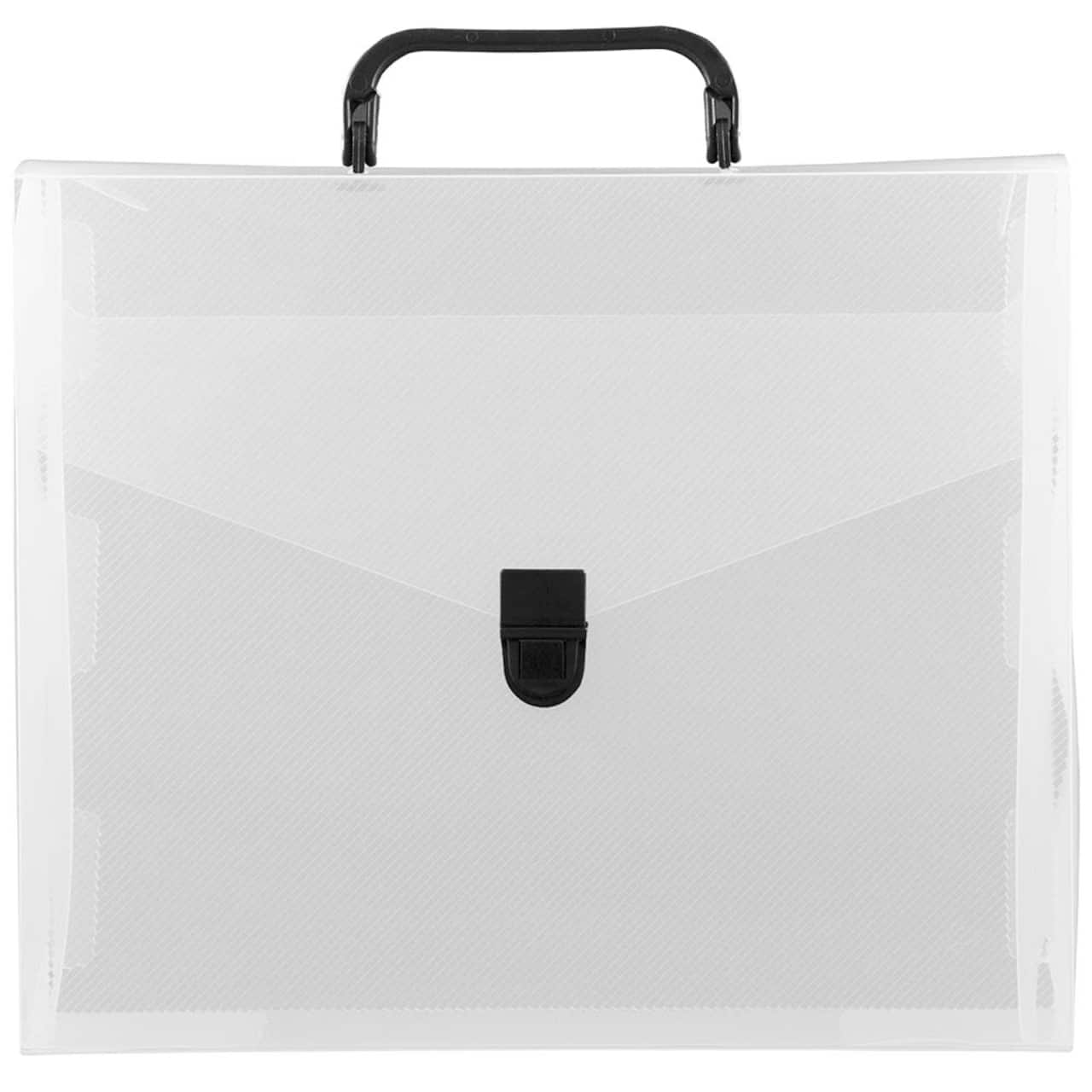 JAM Paper 10" x 12" Clear Plastic Portfolio File Carry Case